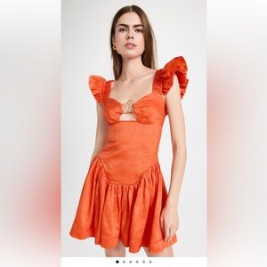 Aje Simone Frille Sleeve Mini Dress
